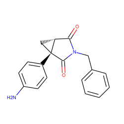 Nc1ccc([C@@]23C[C@@H]2C(=O)N(Cc2ccccc2)C3=O)cc1 ZINC000028015417