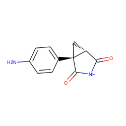 Nc1ccc([C@@]23C[C@@H]2C(=O)NC3=O)cc1 ZINC000013821324