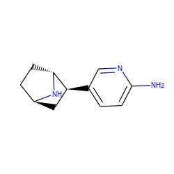 Nc1ccc([C@H]2C[C@H]3CC[C@H]2N3)cn1 ZINC000100047975