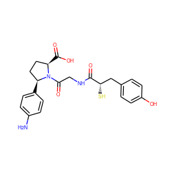 Nc1ccc([C@H]2CC[C@@H](C(=O)O)N2C(=O)CNC(=O)[C@@H](S)Cc2ccc(O)cc2)cc1 ZINC000013756771