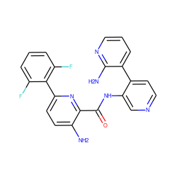 Nc1ccc(-c2c(F)cccc2F)nc1C(=O)Nc1cnccc1-c1cccnc1N ZINC000147050904