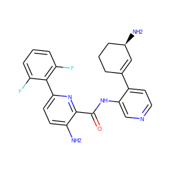 Nc1ccc(-c2c(F)cccc2F)nc1C(=O)Nc1cnccc1C1=C[C@H](N)CCC1 ZINC000139467238