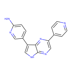 Nc1ccc(-c2c[nH]c3ncc(-c4ccncc4)nc23)cn1 ZINC000473145877