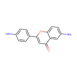 Nc1ccc(-c2cc(=O)c3cc(N)ccc3o2)cc1 ZINC000013738756