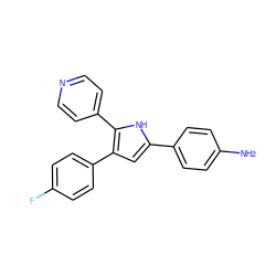 Nc1ccc(-c2cc(-c3ccc(F)cc3)c(-c3ccncc3)[nH]2)cc1 ZINC000000010115