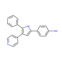 Nc1ccc(-c2cc(-c3ccncc3)c(-c3ccccc3)[nH]2)cc1 ZINC000003832064