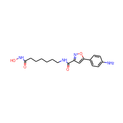 Nc1ccc(-c2cc(C(=O)NCCCCCCC(=O)NO)no2)cc1 ZINC000040880993