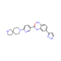 Nc1ccc(-c2cc[nH]n2)cc1NC(=O)c1ccc(N2CCC3(CCNC3)CC2)nc1 ZINC000040897387