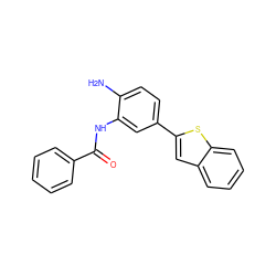 Nc1ccc(-c2cc3ccccc3s2)cc1NC(=O)c1ccccc1 ZINC000049112634