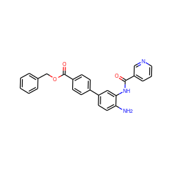 Nc1ccc(-c2ccc(C(=O)OCc3ccccc3)cc2)cc1NC(=O)c1cccnc1 ZINC000029127054