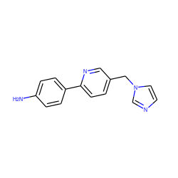 Nc1ccc(-c2ccc(Cn3ccnc3)cn2)cc1 ZINC000084632733