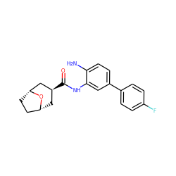 Nc1ccc(-c2ccc(F)cc2)cc1NC(=O)[C@H]1C[C@@H]2CC[C@H](C1)O2 ZINC000584904847