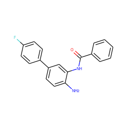 Nc1ccc(-c2ccc(F)cc2)cc1NC(=O)c1ccccc1 ZINC000049088470