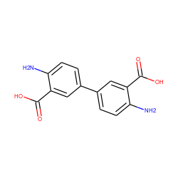 Nc1ccc(-c2ccc(N)c(C(=O)O)c2)cc1C(=O)O ZINC000000192342