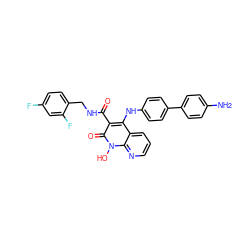 Nc1ccc(-c2ccc(Nc3c(C(=O)NCc4ccc(F)cc4F)c(=O)n(O)c4ncccc34)cc2)cc1 ZINC000169351999