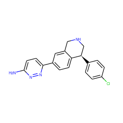 Nc1ccc(-c2ccc3c(c2)CNC[C@H]3c2ccc(Cl)cc2)nn1 ZINC000114514836