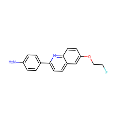 Nc1ccc(-c2ccc3cc(OCCF)ccc3n2)cc1 ZINC000084688030