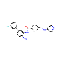 Nc1ccc(-c2cccc(F)c2)cc1NC(=O)c1ccc(CNc2ccncc2)cc1 ZINC000141997928