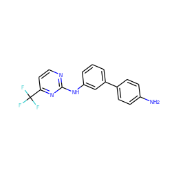 Nc1ccc(-c2cccc(Nc3nccc(C(F)(F)F)n3)c2)cc1 ZINC001772580760