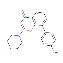 Nc1ccc(-c2cccc3c(=O)nc(N4CCOCC4)oc23)cc1 ZINC000095562267