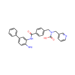 Nc1ccc(-c2ccccc2)cc1NC(=O)c1ccc(CN(Cc2cccnc2)C(=O)O)cc1 ZINC000142426543