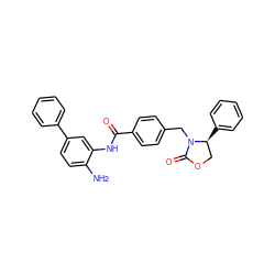 Nc1ccc(-c2ccccc2)cc1NC(=O)c1ccc(CN2C(=O)OC[C@@H]2c2ccccc2)cc1 ZINC000142708326