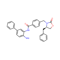 Nc1ccc(-c2ccccc2)cc1NC(=O)c1ccc(CN2C(=O)OC[C@H]2Cc2ccccc2)cc1 ZINC000141168335