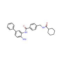 Nc1ccc(-c2ccccc2)cc1NC(=O)c1ccc(CNC(=O)C2CCCCC2)cc1 ZINC000029039039