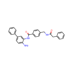 Nc1ccc(-c2ccccc2)cc1NC(=O)c1ccc(CNC(=O)Cc2ccccc2)cc1 ZINC000141484060