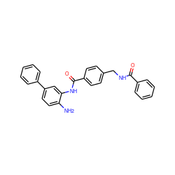 Nc1ccc(-c2ccccc2)cc1NC(=O)c1ccc(CNC(=O)c2ccccc2)cc1 ZINC000146156691