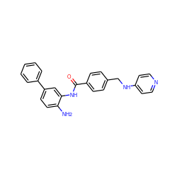 Nc1ccc(-c2ccccc2)cc1NC(=O)c1ccc(CNc2ccncc2)cc1 ZINC000040393100