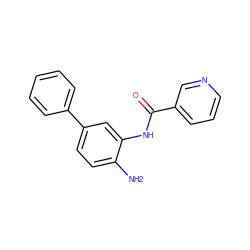 Nc1ccc(-c2ccccc2)cc1NC(=O)c1cccnc1 ZINC000029127437