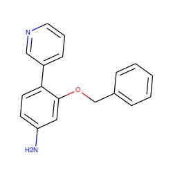 Nc1ccc(-c2cccnc2)c(OCc2ccccc2)c1 ZINC000299855027