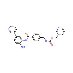 Nc1ccc(-c2cccnc2)cc1NC(=O)c1ccc(CNC(=O)OCc2cccnc2)cc1 ZINC000140799365