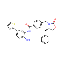 Nc1ccc(-c2cccs2)cc1NC(=O)c1ccc(CN2C(=O)OC[C@H]2Cc2ccccc2)cc1 ZINC000146344535