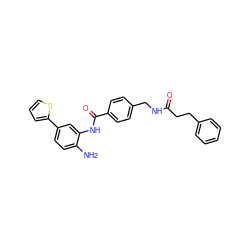 Nc1ccc(-c2cccs2)cc1NC(=O)c1ccc(CNC(=O)CCc2ccccc2)cc1 ZINC000033132810