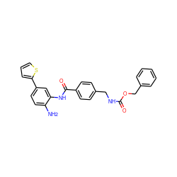 Nc1ccc(-c2cccs2)cc1NC(=O)c1ccc(CNC(=O)OCc2ccccc2)cc1 ZINC000146094112