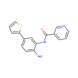 Nc1ccc(-c2cccs2)cc1NC(=O)c1cccnc1 ZINC000029127438