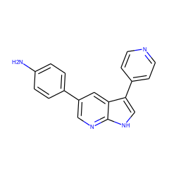 Nc1ccc(-c2cnc3[nH]cc(-c4ccncc4)c3c2)cc1 ZINC000095579975