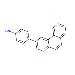 Nc1ccc(-c2cnc3ccc4ccncc4c3c2)cc1 ZINC000028957586