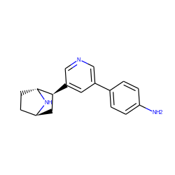 Nc1ccc(-c2cncc([C@H]3C[C@H]4CC[C@H]3N4)c2)cc1 ZINC000261125695