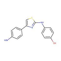 Nc1ccc(-c2csc(Nc3ccc(O)cc3)n2)cc1 ZINC000299823828