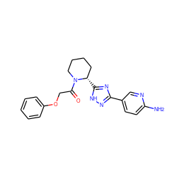 Nc1ccc(-c2n[nH]c([C@H]3CCCCN3C(=O)COc3ccccc3)n2)cn1 ZINC000144891588