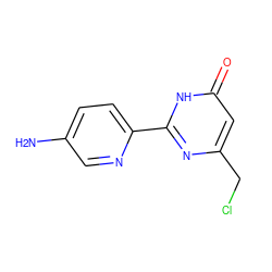 Nc1ccc(-c2nc(CCl)cc(=O)[nH]2)nc1 ZINC000064539345