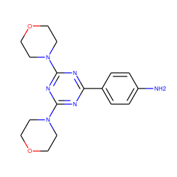 Nc1ccc(-c2nc(N3CCOCC3)nc(N3CCOCC3)n2)cc1 ZINC000068203484