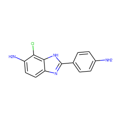 Nc1ccc(-c2nc3ccc(N)c(Cl)c3[nH]2)cc1 ZINC000005075161