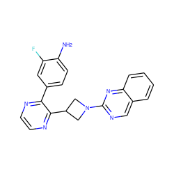 Nc1ccc(-c2nccnc2C2CN(c3ncc4ccccc4n3)C2)cc1F ZINC000140189977