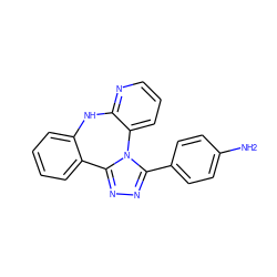 Nc1ccc(-c2nnc3n2-c2cccnc2Nc2ccccc2-3)cc1 ZINC000096173942