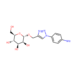 Nc1ccc(-n2cc(CO[C@H]3O[C@H](CO)[C@@H](O)[C@H](O)[C@@H]3O)nn2)cc1 ZINC000073168019