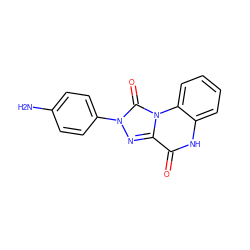 Nc1ccc(-n2nc3c(=O)[nH]c4ccccc4n3c2=O)cc1 ZINC000013580735